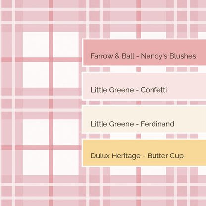 Coral Tartan Wallpaper Border