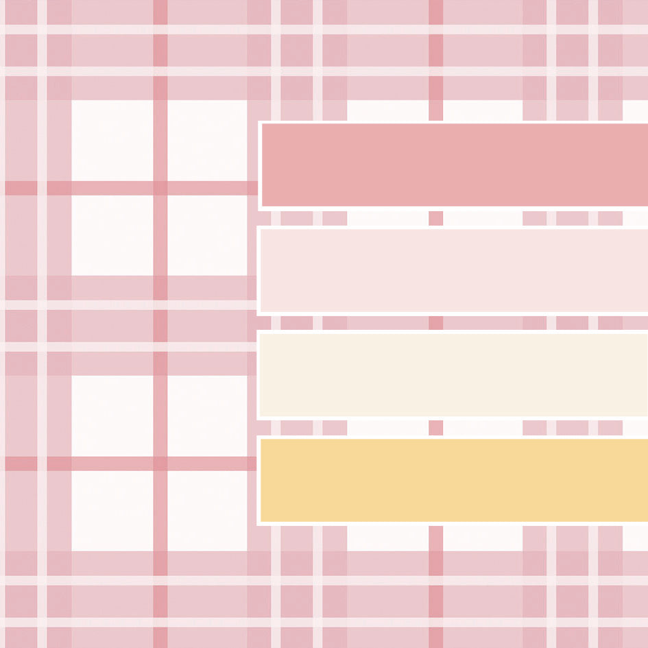 Coral Tartan Wallpaper Border