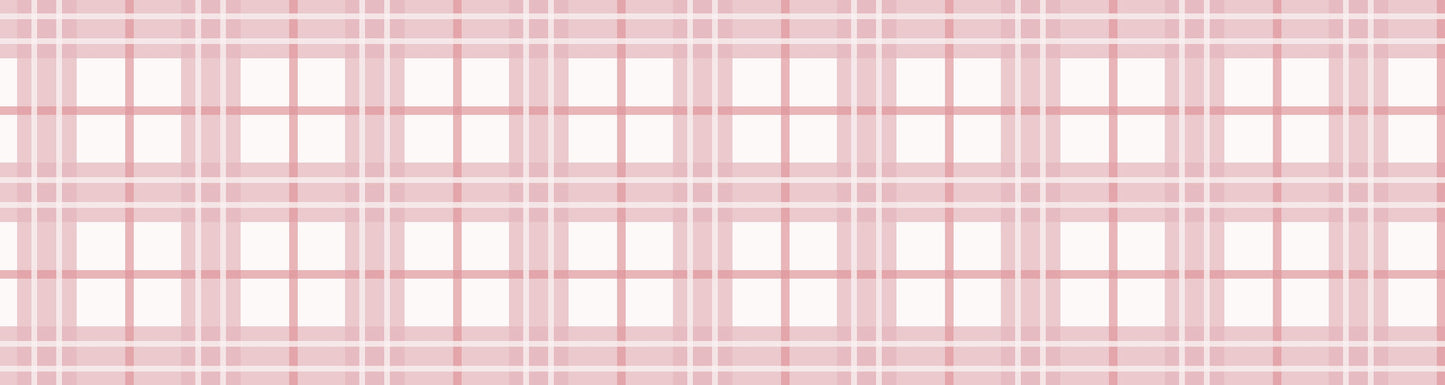 Coral Tartan Wallpaper Border