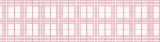 Coral Tartan Wallpaper Border