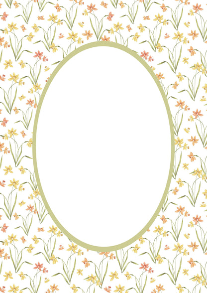 Green Oval Floral Photo Mat