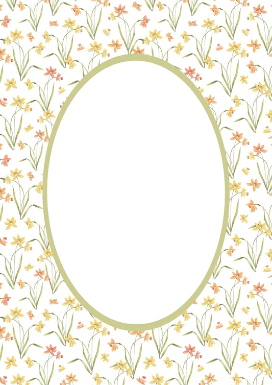 Green Oval Floral Photo Mat