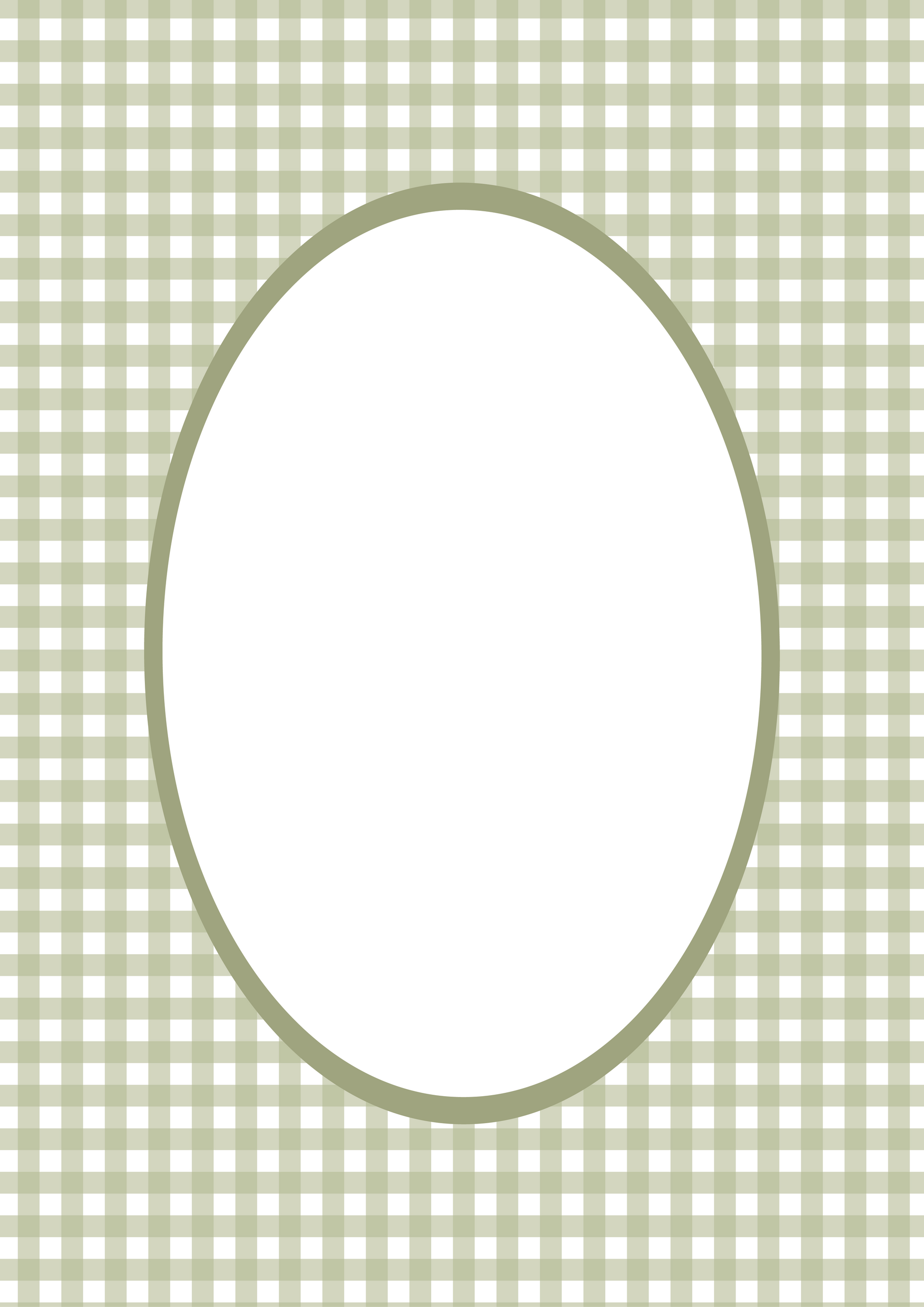 Green Oval Gingham Photo Mat