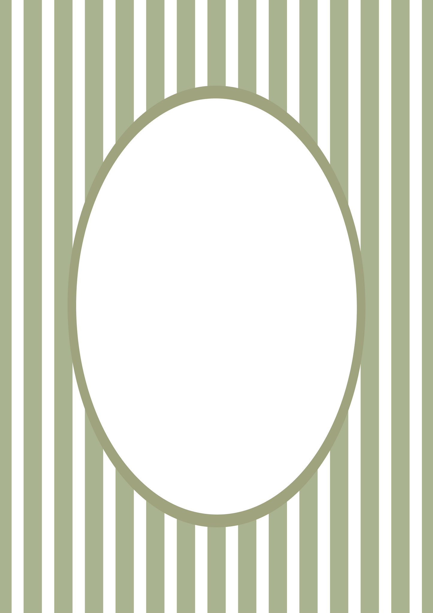 Green Oval Medium Stripe Photo Mat