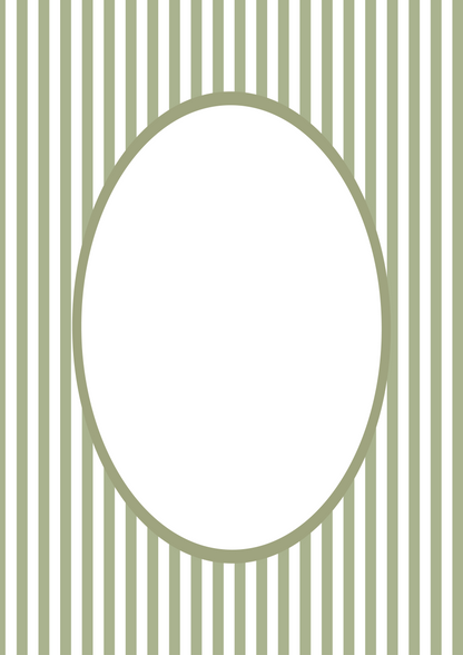 Small Stripes Photo Mount - picture frame passepartout - oval aperture - Coeur et Maman