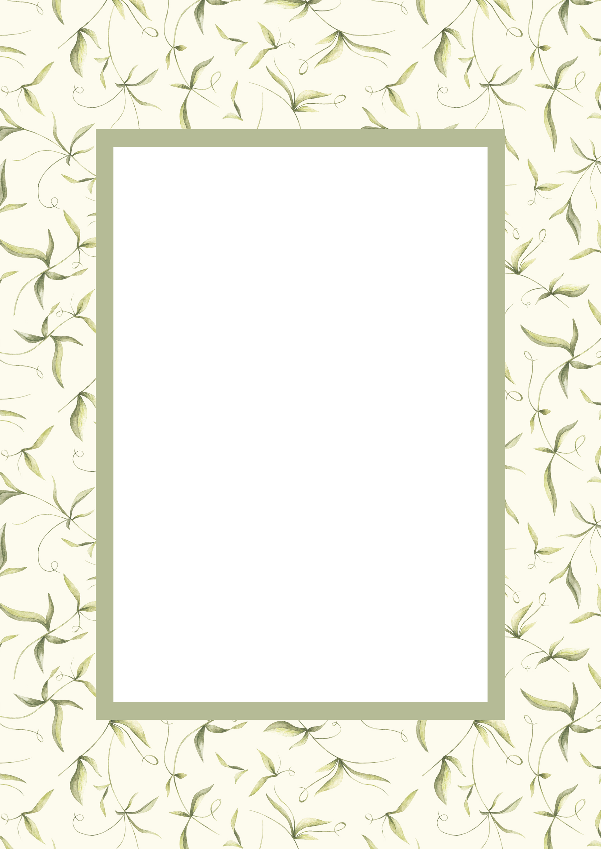 Green Rectangular Botanical Patterned Photo Mat