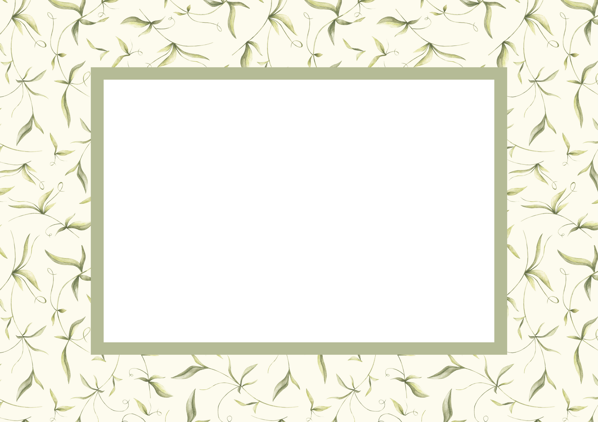 Green Rectangular Botanical Patterned Photo Mat