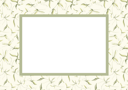 Green Rectangular Botanical Patterned Photo Mat