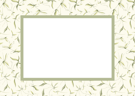 Green Rectangular Botanical Patterned Photo Mat
