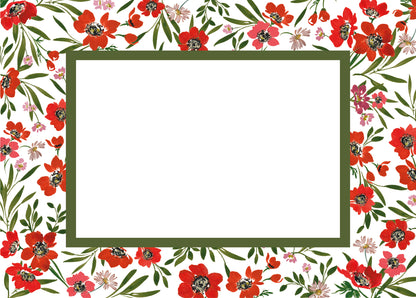 Landscape Scarlet Reverie Floral Patterned Photo Mat