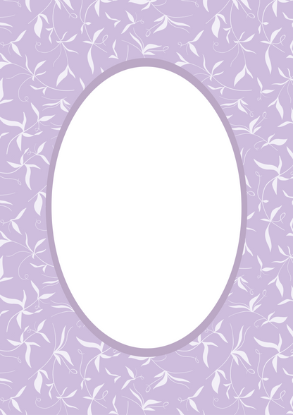 Botanical Photo Mount - picture frame passepartout - oval aperture - Coeur et Maman