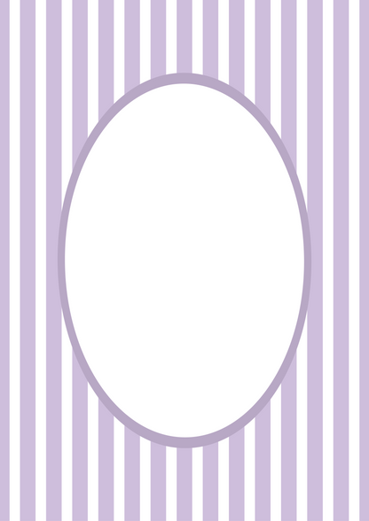 Lilac Oval Medium Stripes Photo Mat