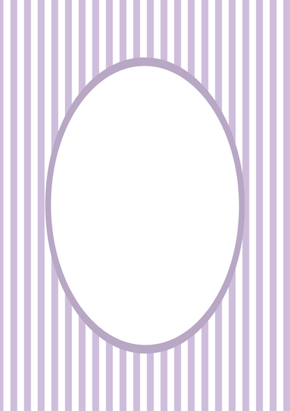 Small Stripes Photo Mount - picture frame passepartout - oval aperture - Coeur et Maman