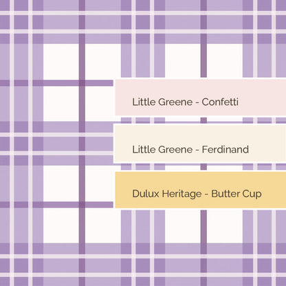 Lilac Tartan Wallpaper Border