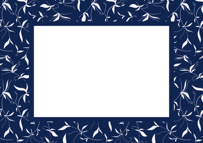 Navy Landscape Botanical Patterned Photo Mat