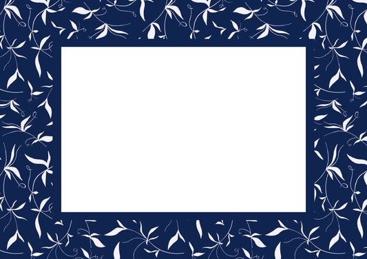 Navy Landscape Botanical Patterned Photo Mat