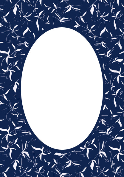 Botanical Photo Mount - picture frame passepartout - oval aperture - Coeur et Maman