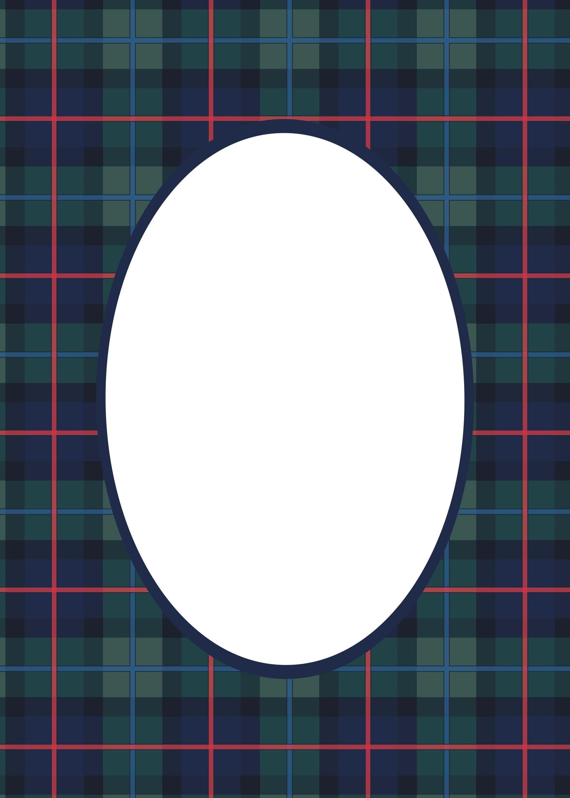 Campbell of Cawdor Tartan Photo Mount - picture frame passepartout - oval aperture - Coeur et Maman