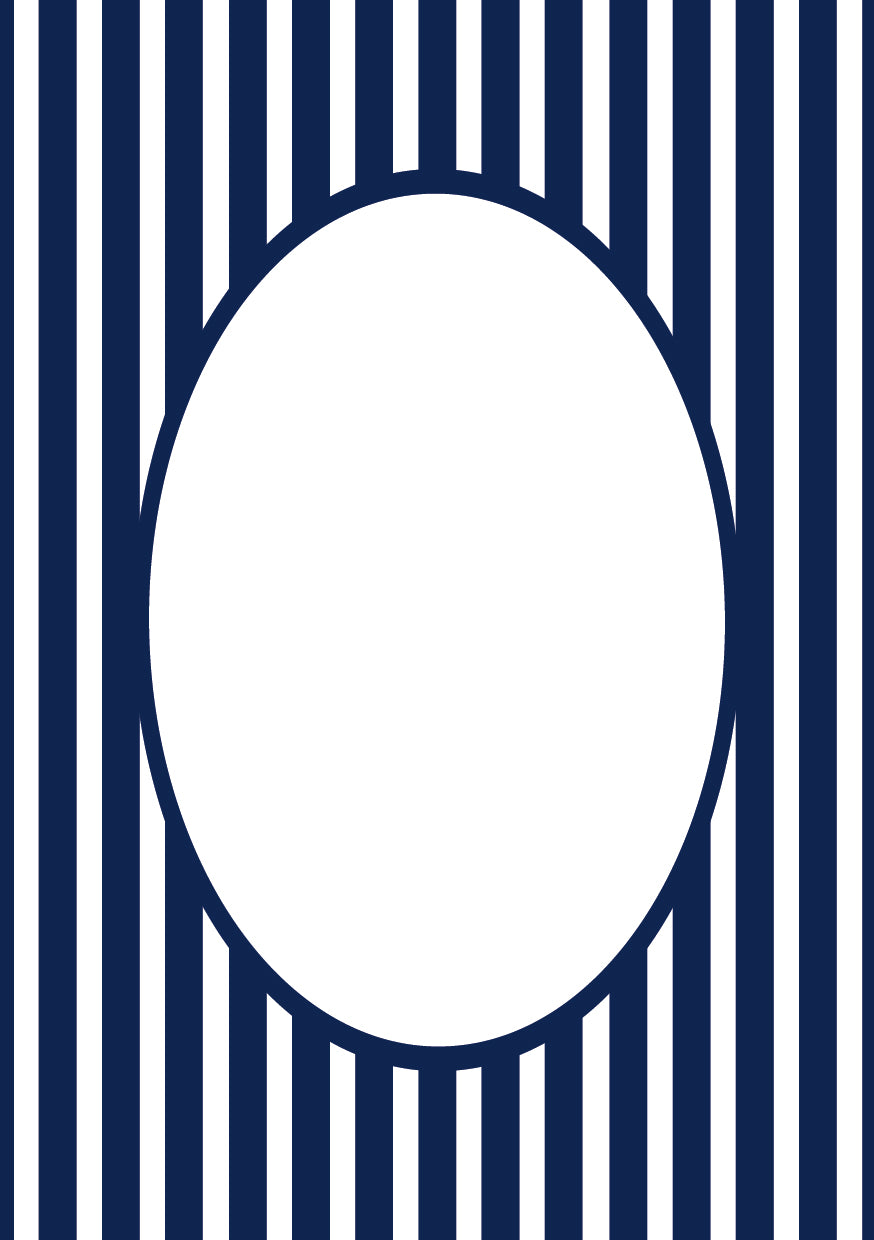 Navy Oval Medium Stripes Photo Mat