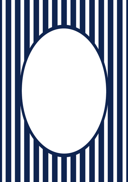 Navy Oval Medium Stripes Photo Mat