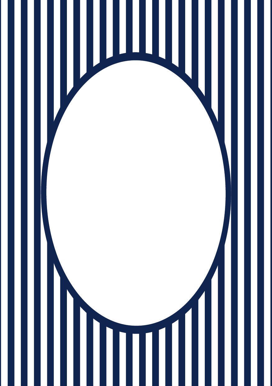 Navy Oval Small Stripes Photo Mat