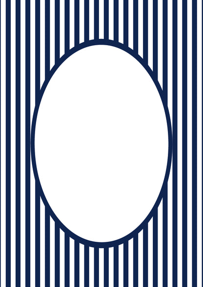 Navy Oval Small Stripes Photo Mat