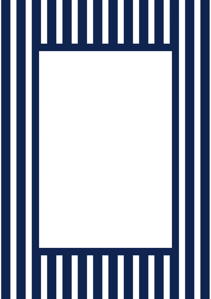 Navy Rectangular Medium Stripes Photo Mat