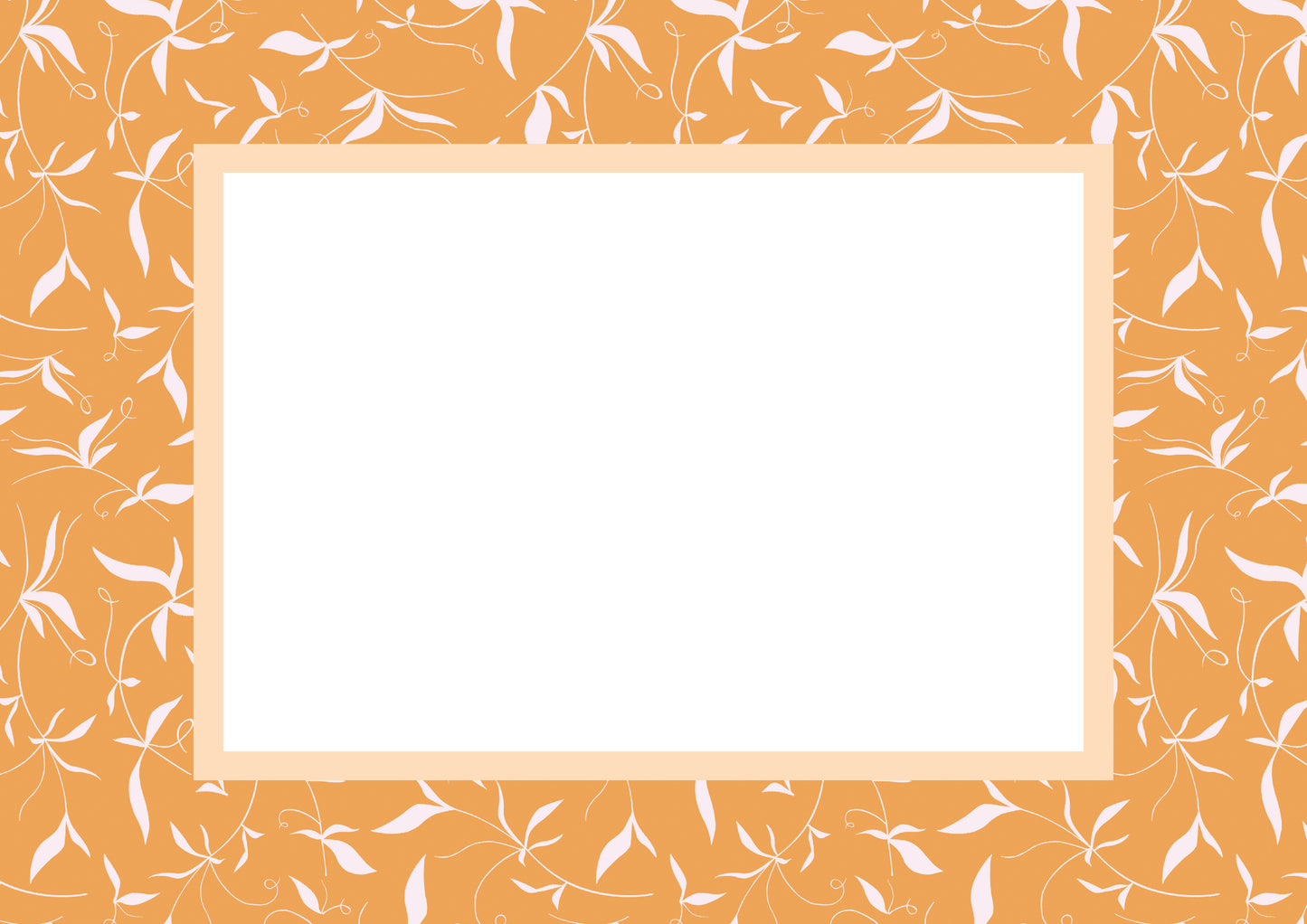 Orange Landscape Botanical Patterned Photo Mat