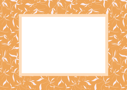 Orange Landscape Botanical Patterned Photo Mat