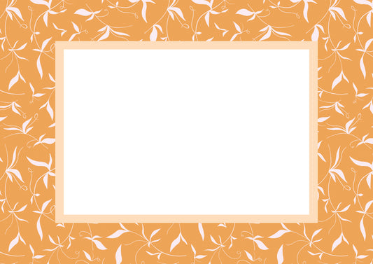 Orange Landscape Botanical Patterned Photo Mat
