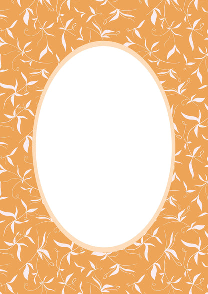 Botanical Photo Mount - picture frame passepartout - oval aperture - Coeur et Maman