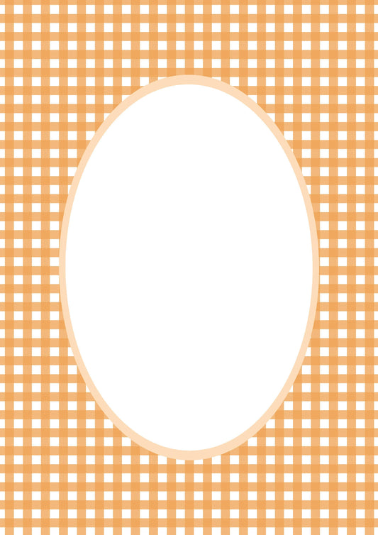 Orange Oval Gingham Photo Mat
