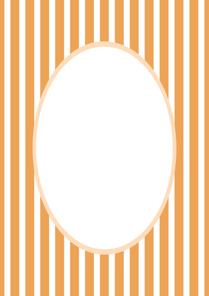 Orange Oval Medium Stripes Photo Mat