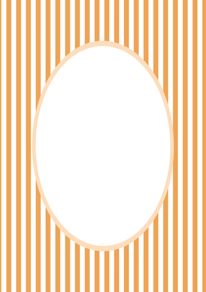 Orange Oval Small Stripes Photo Mat