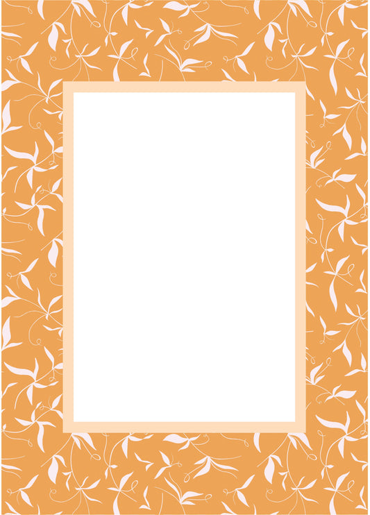 Orange Rectangular Botanical Patterned Photo Mat