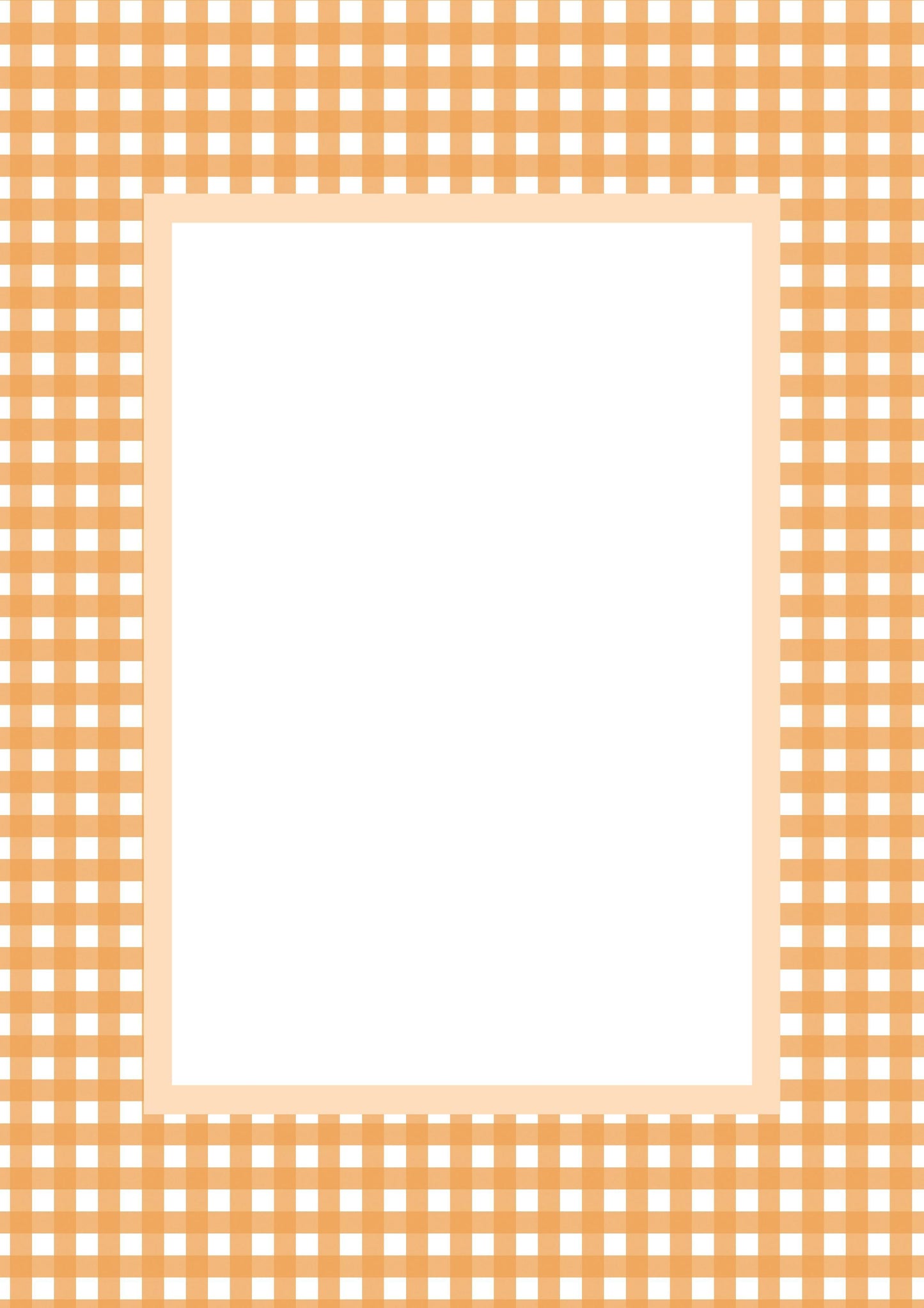 Orange Rectangular Gingham Photo Mat