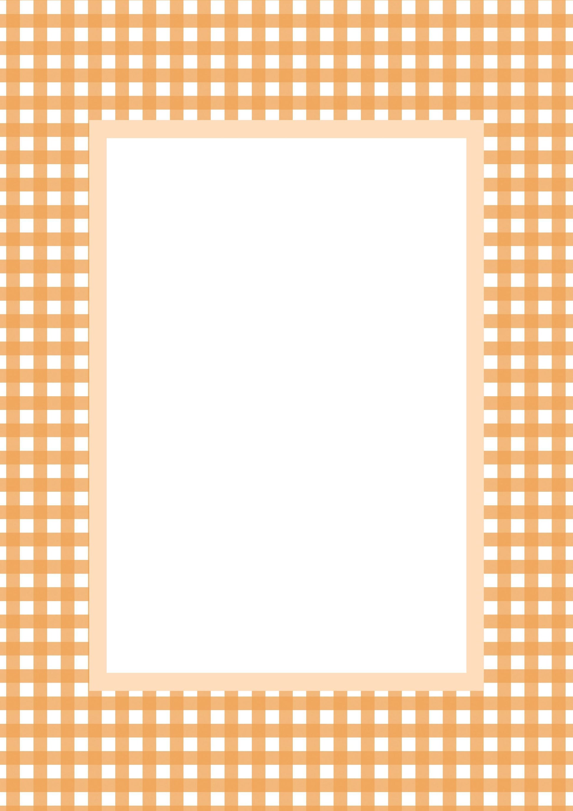 Orange Rectangular Gingham Photo Mat