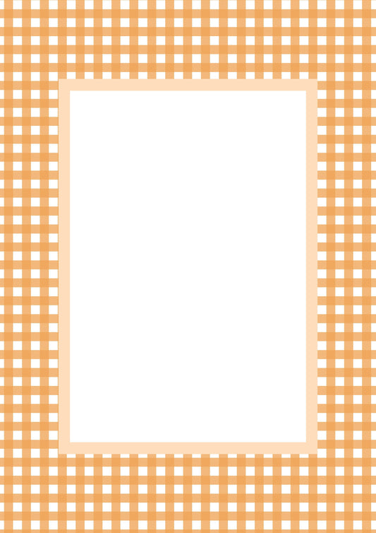 Orange Rectangular Gingham Photo Mat