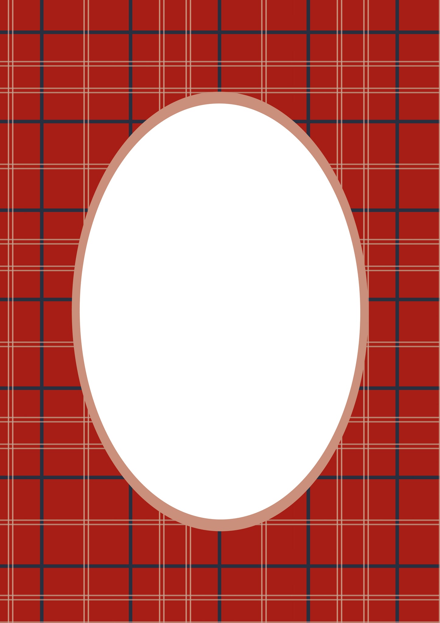 Oval Tartan Photo Mat
