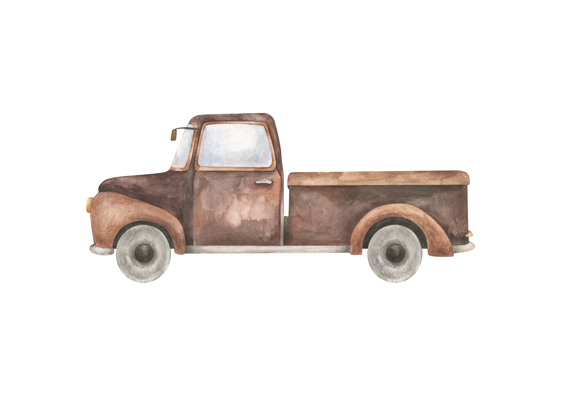 Pick-up Truck Nursery Art Print Landscape Orientation