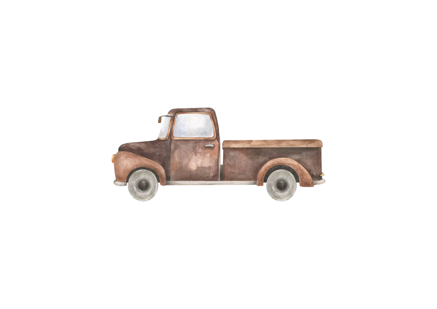 Pick-up Truck Nursery Art Print Landscape Orientation