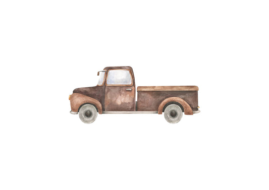 Pick-up Truck Nursery Art Print Landscape Orientation