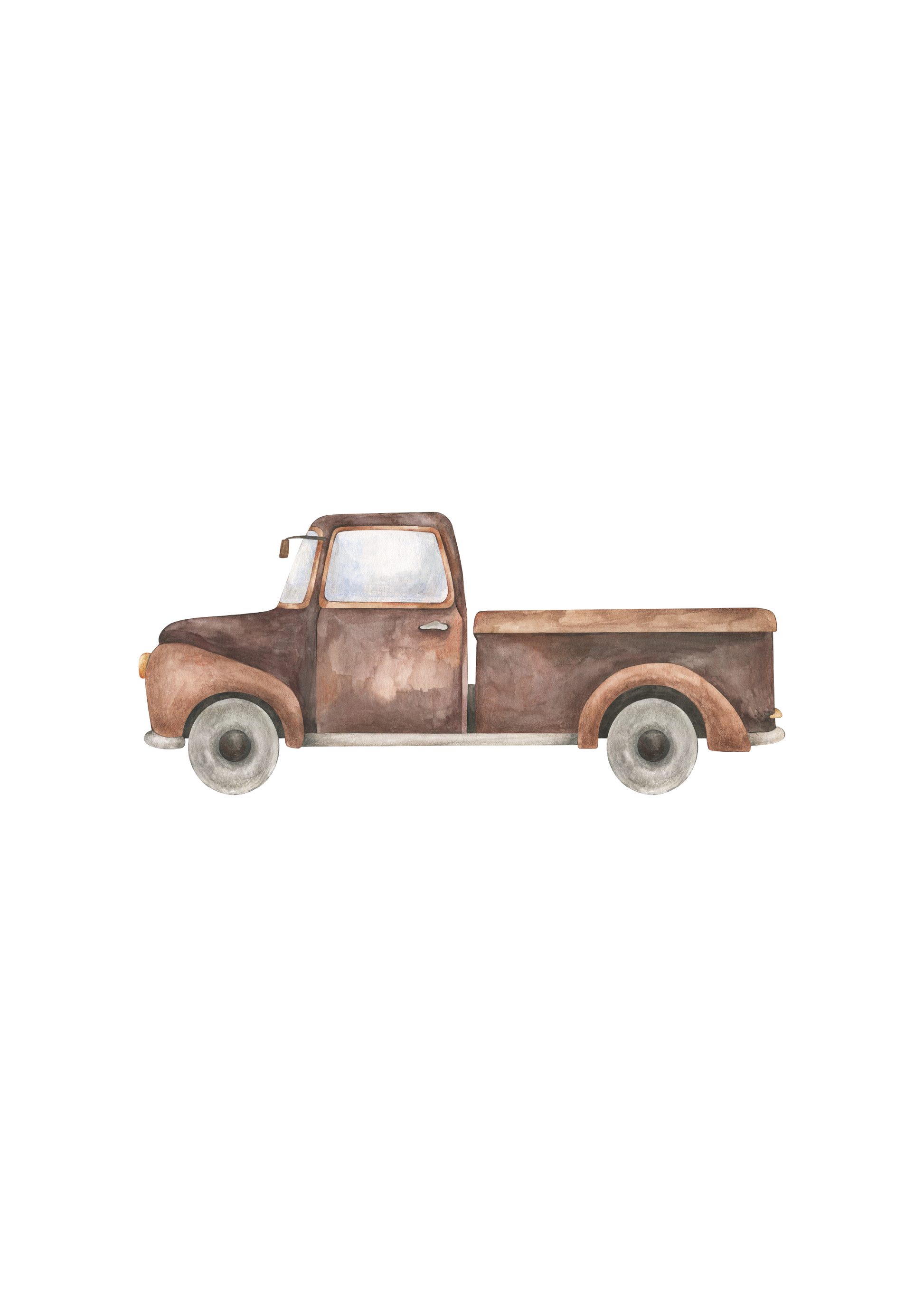 Pick-up Truck Nursery Art Print Portrait Orientation