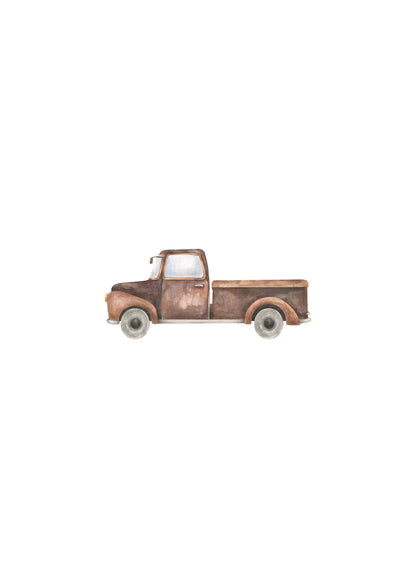 Pick-up Truck Nursery Art Print Portrait Orientation