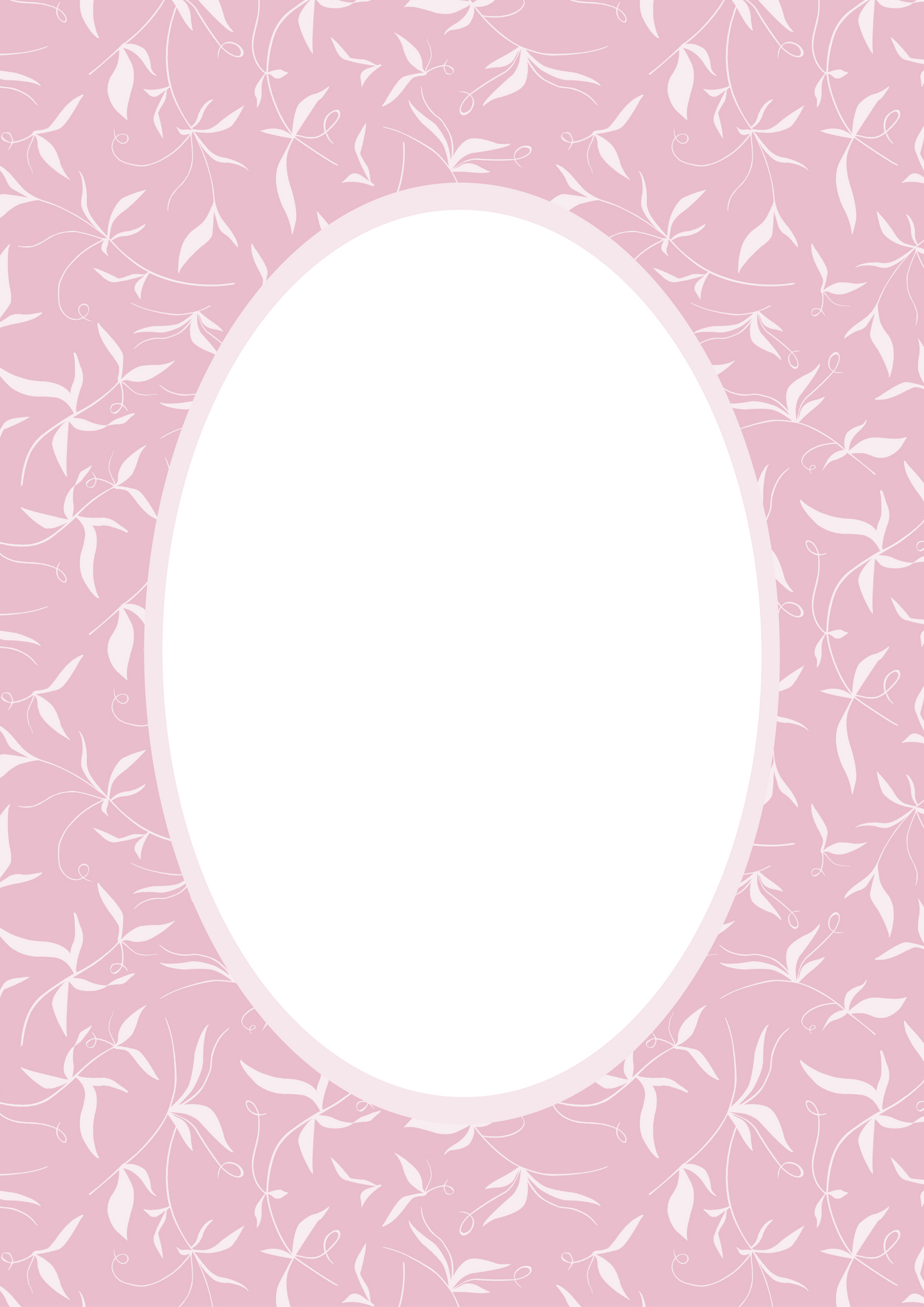 Pink Oval Botanical Patterned Photo Mat