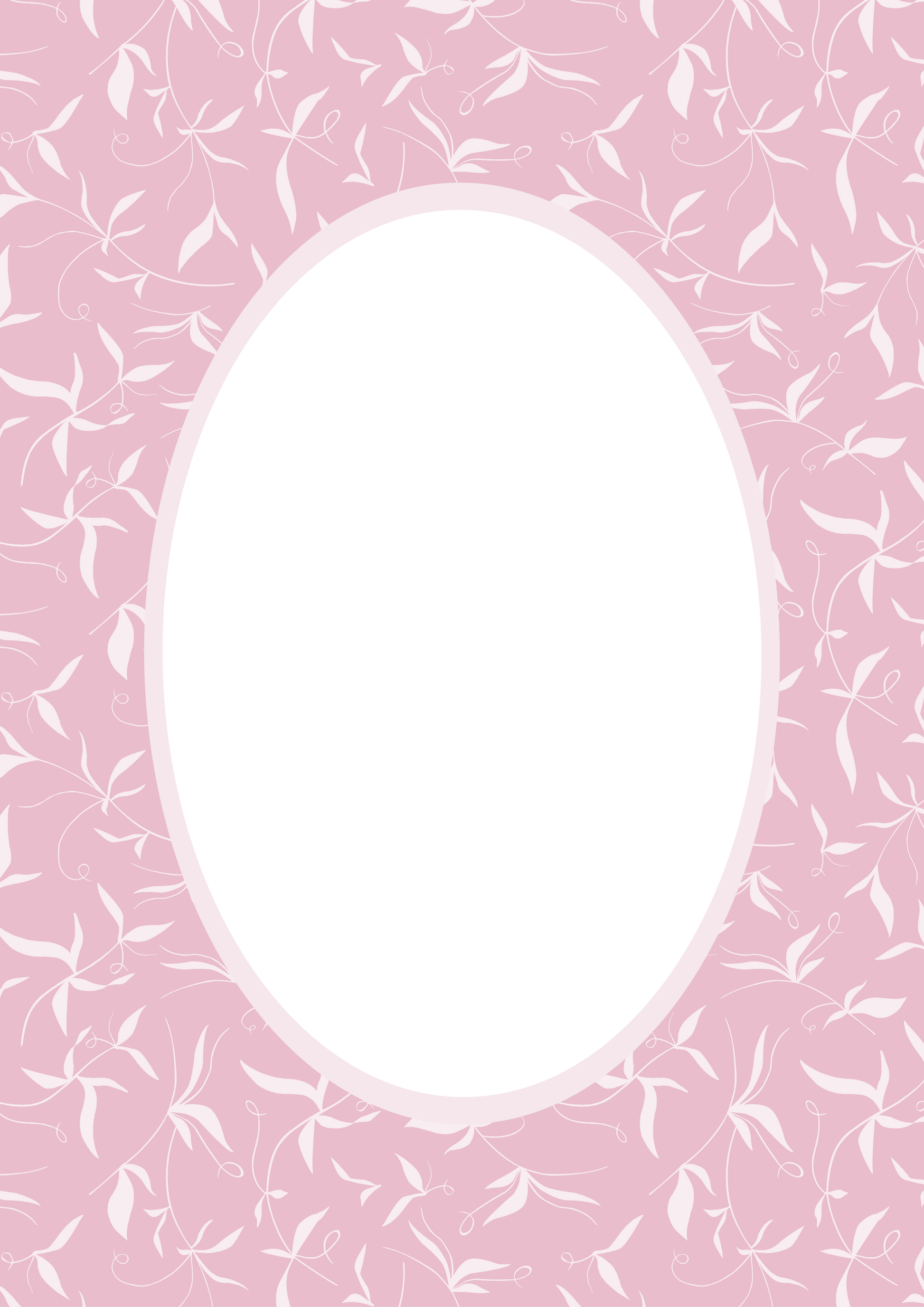 Pink Oval Botanical Patterned Photo Mat