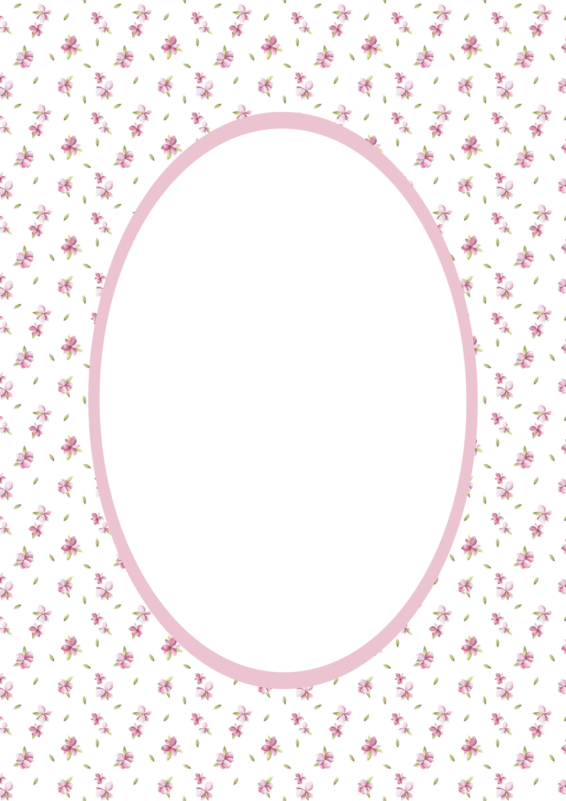 Pink Oval Floral Photo Mat
