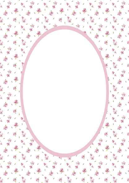 Pink Oval Floral Photo Mat