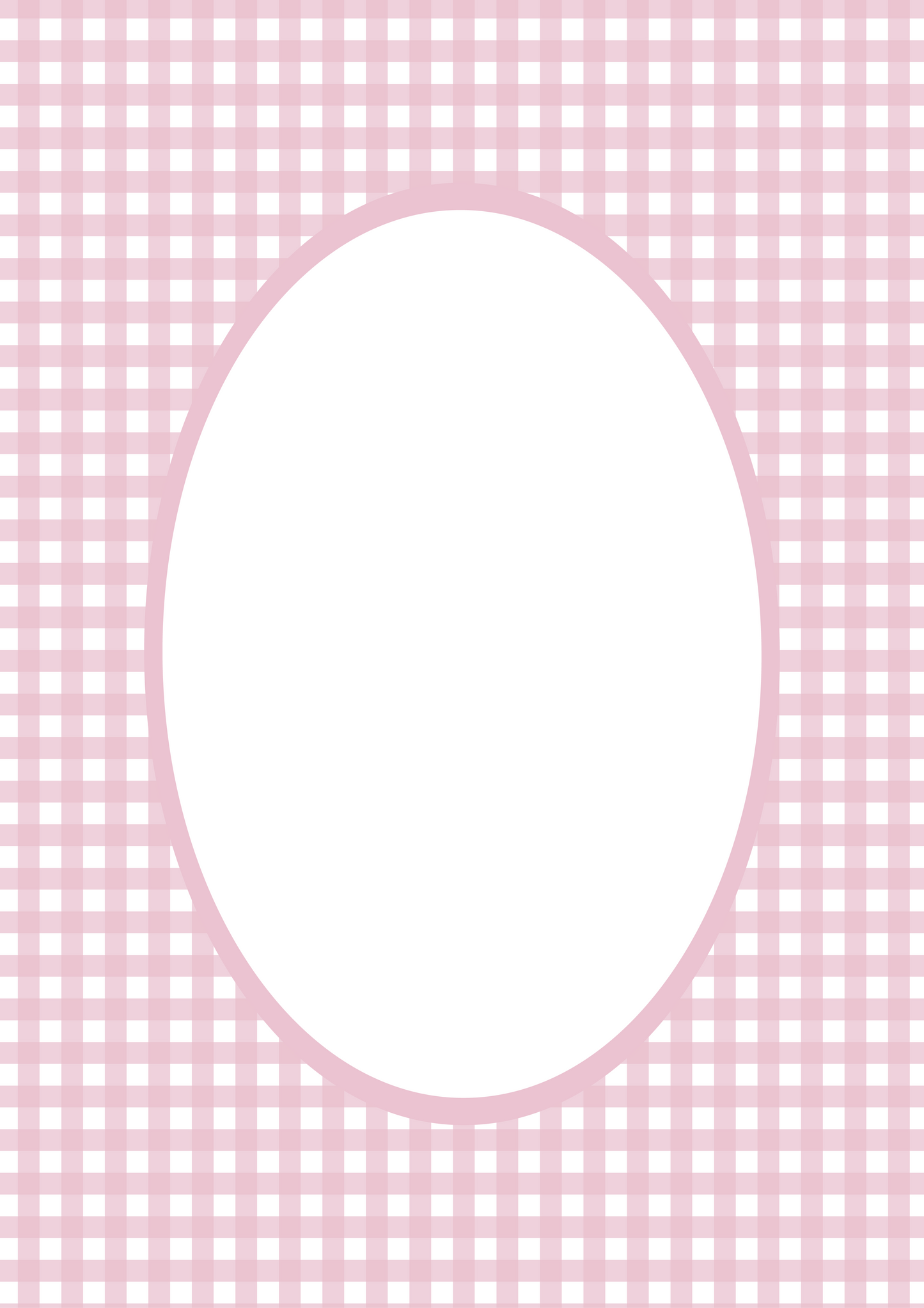 Pink Oval Gingham Photo Mat