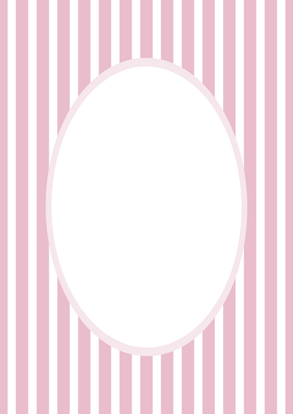 Pink Oval Medium Stripes Photo Mat